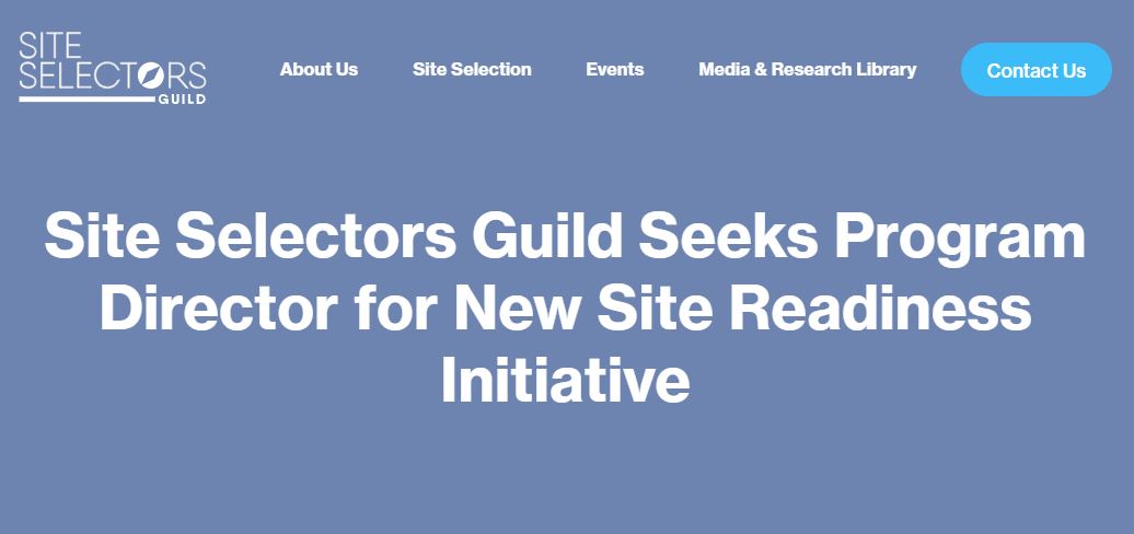 Site Selectors Guild Seeks Program Director for New Site Readiness Initiative Main Photo