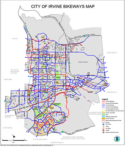 Irvine Bikeways Map