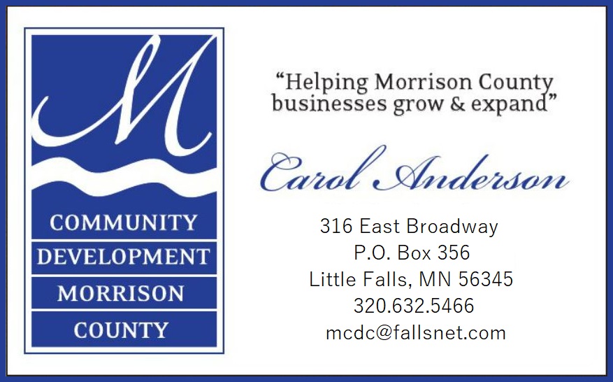 Contact Us Community Development Morrison County 316 East Broadway PO Box 356 Little Falls, MN, 56345 Phone 1-320-632-5466  mcdc@fallsnet.com